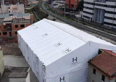 galleria copertura temporanea da terra